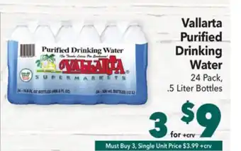 Vallarta Supermarkets Vallarta purified drinking water offer