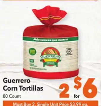 Vallarta Supermarkets Guerrero corn tortillas offer