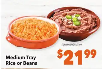 Vallarta Supermarkets Medium tray rice or beans offer