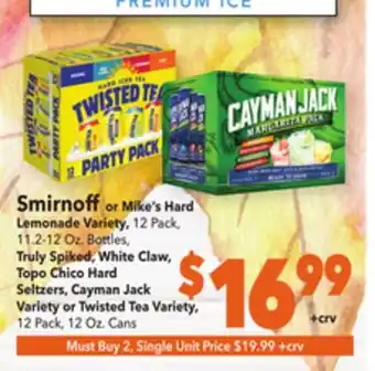 Vallarta Supermarkets Smirnoff or mike's hard offer