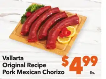 Vallarta Supermarkets Vallarta original recipe pork mexican chorizo offer