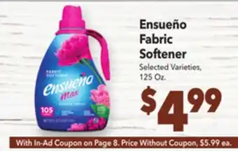 Vallarta Supermarkets Ensueño fabric softener offer