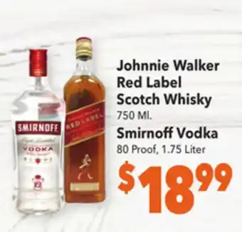 Vallarta Supermarkets Johnnie walker red label scotch whisky offer