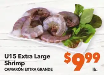 Vallarta Supermarkets U15 extra large shrimp / camarón extra grande offer