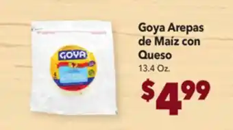 Vallarta Supermarkets Goya arepas de maíz con queso offer