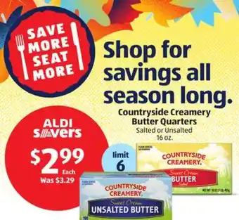 Aldi Countryside creamery butter quarters offer