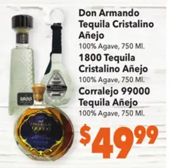 Vallarta Supermarkets Don armando tequila cristalino añejo offer