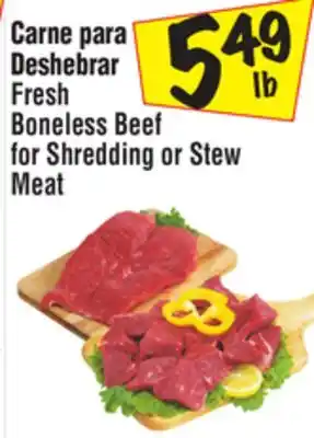 El Super Fresh boneless beef for shredding or stew meat offer
