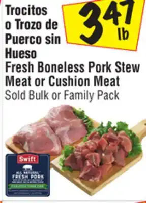 El Super Fresh boneless pork stew meat or cushion meat offer