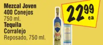 El Super Mezcal joven 400 conejos 750 ml. tequila corralejo reposado, 750 ml offer