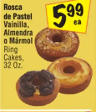 El Super Vainilla, almendra o mármol ring cakes offer