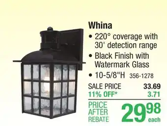 Menards Patriot lighting whina black motion sensor outdoor security wall light offer