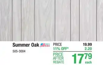 Menards Dpi wood grain 4' x 8' summer oak wall panel offer