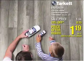 Menards Tarkett invitation moonlit silver 8-1/32 x 47-5/8 laminate flooring (21.26 sq.ft/ctn) offer