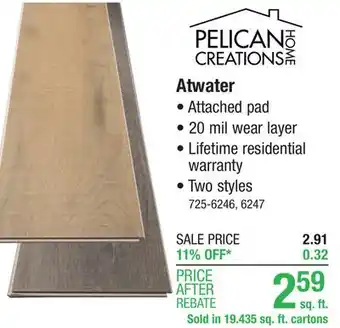 Menards Pelican creations home atwater lakeshore gray 5.83 x 48.03 floating luxury vinyl plank flooring (19.435 sq.ft/ctn) offer