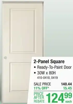 Menards Mastercraft 30w x 80h primed 2-panel square interior door system - right inswing offer