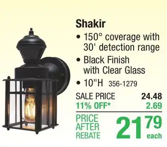 Menards Patriot lighting shakir black motion sensor outdoor security wall light offer