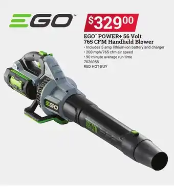 Ace Hardware Ego power + 56 volt 765 cfm handheld blower offer