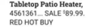 Ace Hardware Tabletop patio heater offer