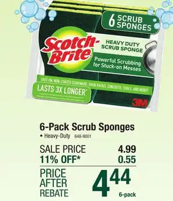 Menards Scotch-brite heavy duty scrub sponges - 6 count offer