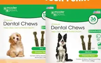 Menards Master paws tiny grain free dental brushes dog chew treats - 130 pk offer