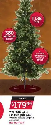 Ace Hardware 7 ft. killington fir tree with led warm white lights offer