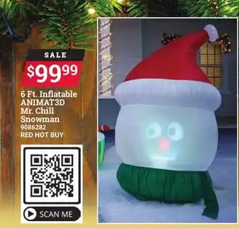 Ace Hardware 6 ft. inflatable animat3d mr. chill snowman offer