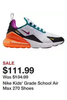 Dick's Sporting Goods Nike kids' grade school air max 270 shoes offer