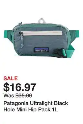 Dick's Sporting Goods Patagonia ultralight black hole mini hip pack 1l offer