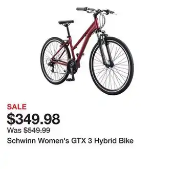 Dick's Sporting Goods Schwinn women's gtx 3 hybrid bike offer