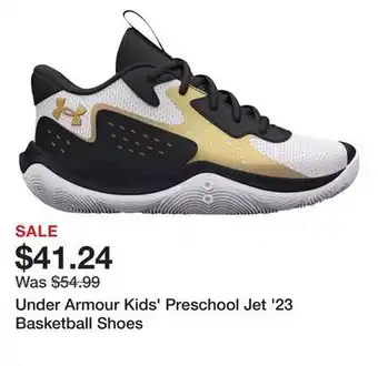 Dick's Sporting Goods Under armour kids' preschool jet '23 basketball shoes offer
