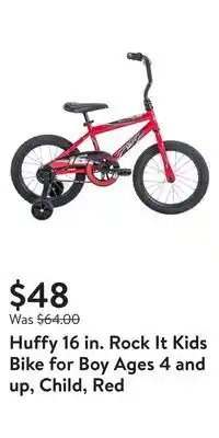 Walmart Huffy 16 in. rock it kids bike for boy ages 4 and up, child, red offer