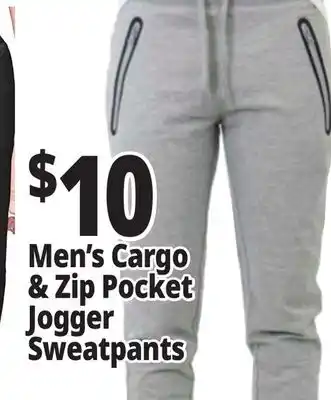 Ocean State Job Lot Men's cargo & zip pocket jogger sweatpants offer