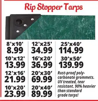 Ocean State Job Lot Rip stop tarps offer