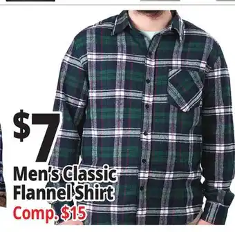Ocean State Job Lot Men's classic flannel shirt offer