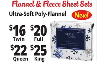 Ocean State Job Lot Fleece & flannel sheets offer