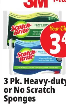 Ocean State Job Lot Scotch-brite heavy-duty scrub sponges, 3 count offer