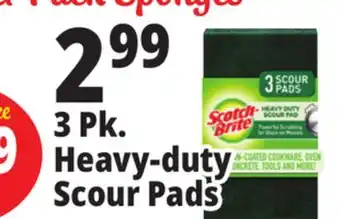 Ocean State Job Lot Scotch-brite heavy-duty scour pads, 3 count offer