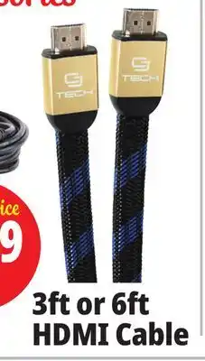 Ocean State Job Lot Cj tech premium super flat hdmi cable, 3' offer