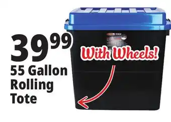 Ocean State Job Lot Gracious living premium rolling storage tote with lid, 55 gal offer