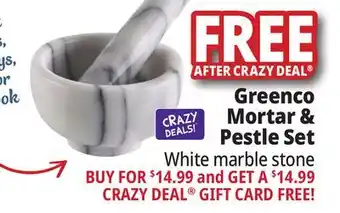 Ocean State Job Lot Greenco mortar & pestle set, white marble stone offer