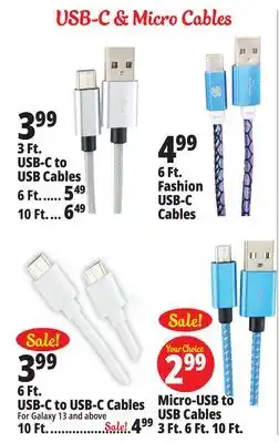 Ocean State Job Lot Usb c & micro cables offer