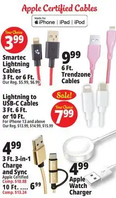 Ocean State Job Lot Apple certified cables offer