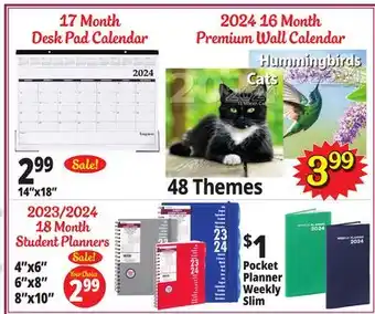 Ocean State Job Lot 17 month desk pad calendar offer