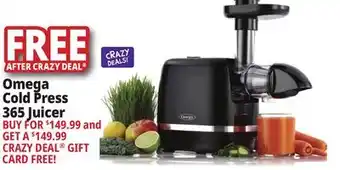 Ocean State Job Lot Omega cold press 365 juicer offer