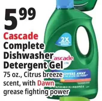 Ocean State Job Lot Cascade complete citrus dishwasher detergent with dawn, 75 oz offer