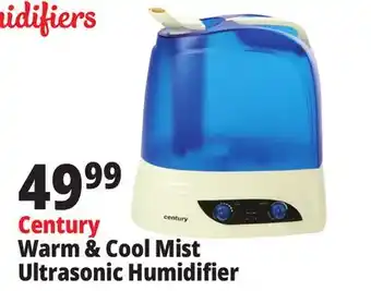Ocean State Job Lot Century warm mist humidifier with night light and ionizer, 7l offer