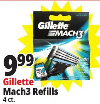 Ocean State Job Lot Gillette mach3 razor blade refills, 4 count offer