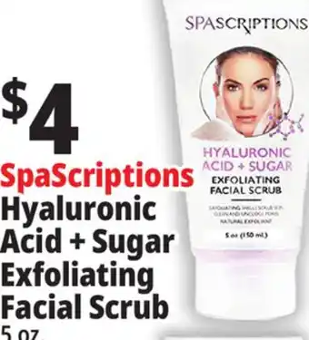Ocean State Job Lot Spascriptions hyaluronic acid + sugar exfoliating facial scrub offer