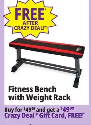 Ocean State Job Lot Pure fitness flat bench with dumbbell rack offer